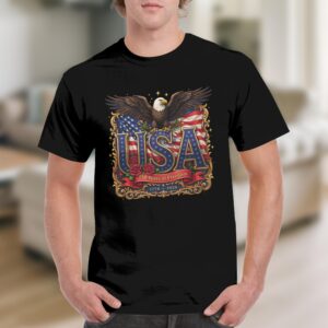 Patriotic USA Eagle T-Shirt, 250 Years of Freedom American Flag Tee, 1776-2026 Independence Day Celebration Apparel Gift