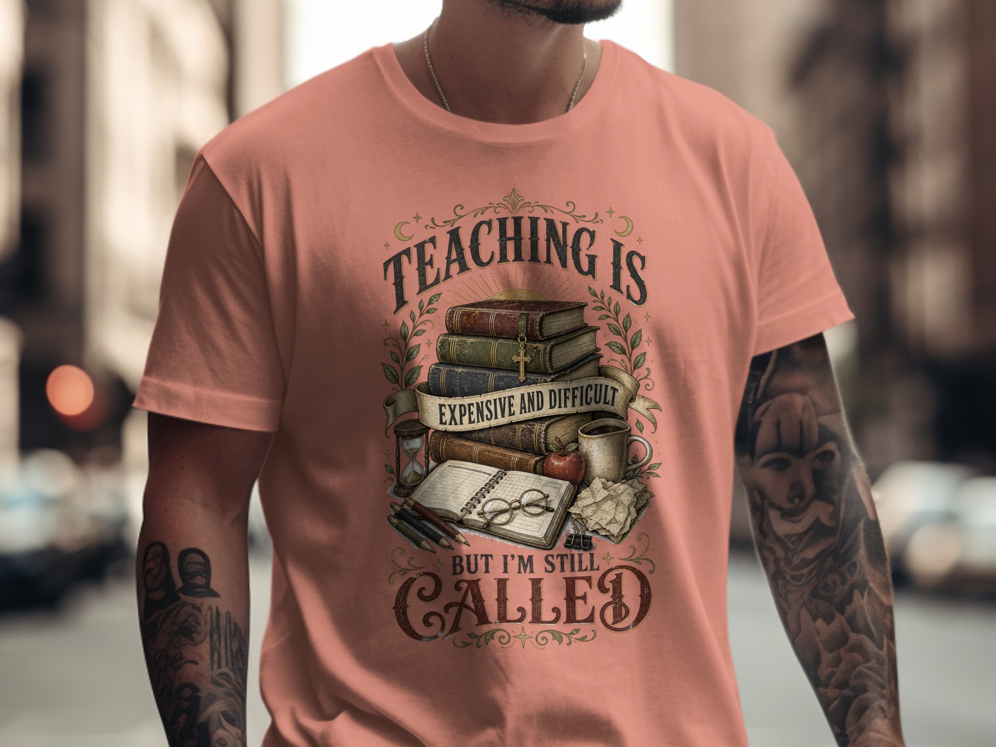 Teaching Is Hard Teacher T-Shirt, Dark Academia Educator Gift, Vintage Book Lover Shirt, Professor Called to Teach Literary Tee - Image 13