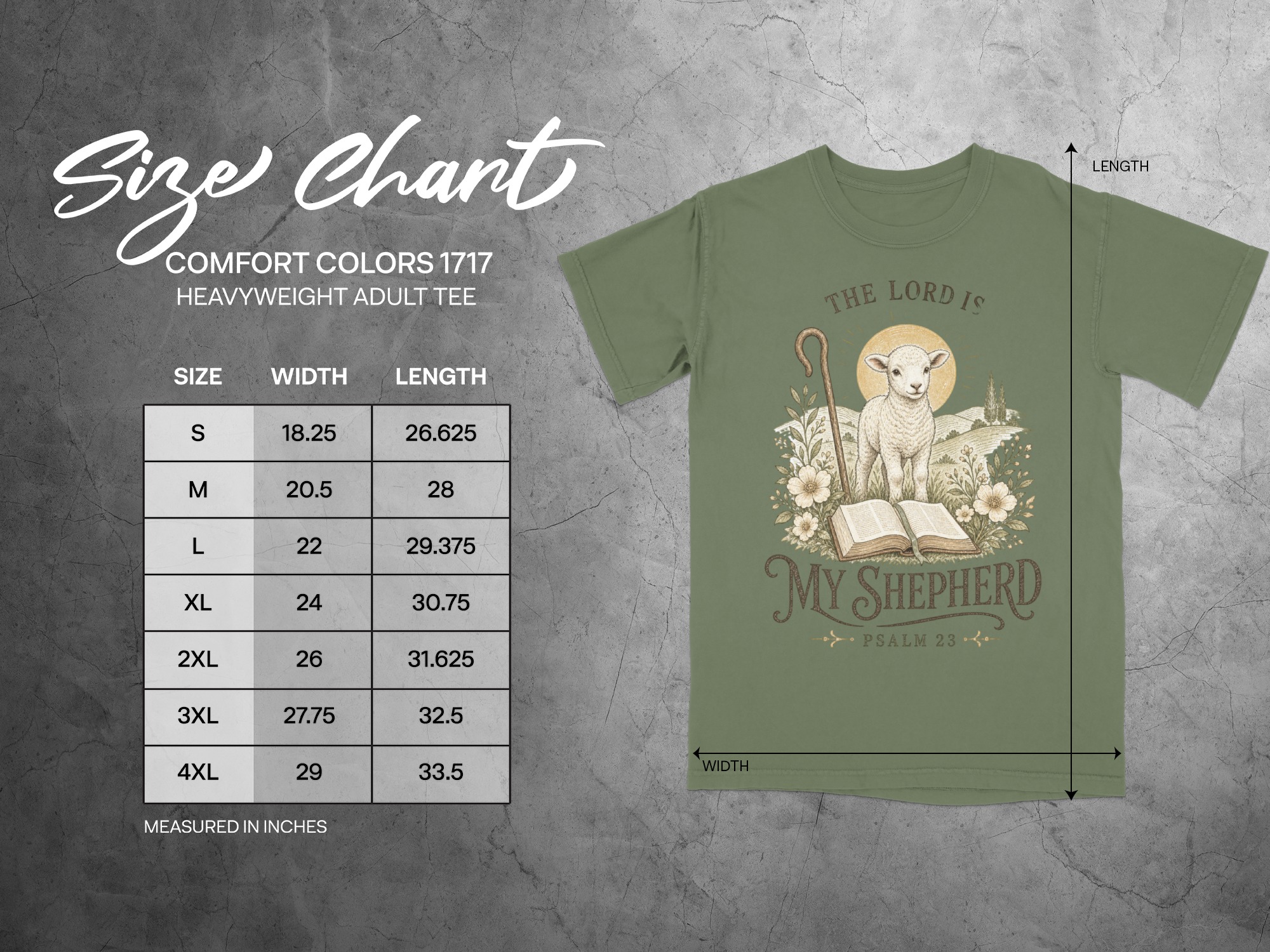 The Lord Is My Shepherd Psalm 23 T-Shirt, Christian Faith Apparel, Lamb of God Religious Verse Tee, Inspirational Gift for Her - Image 12