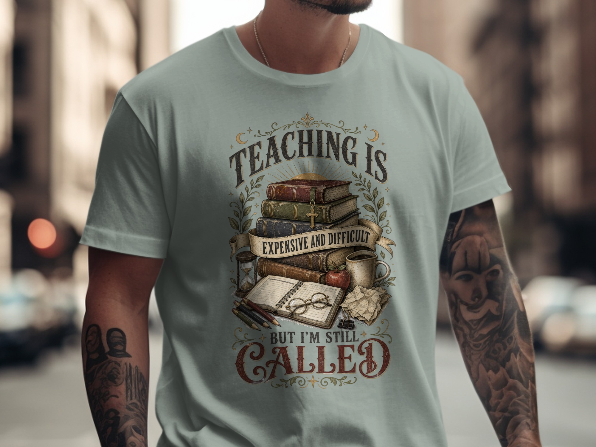 Teaching Is Hard Teacher T-Shirt, Dark Academia Educator Gift, Vintage Book Lover Shirt, Professor Called to Teach Literary Tee - Image 12