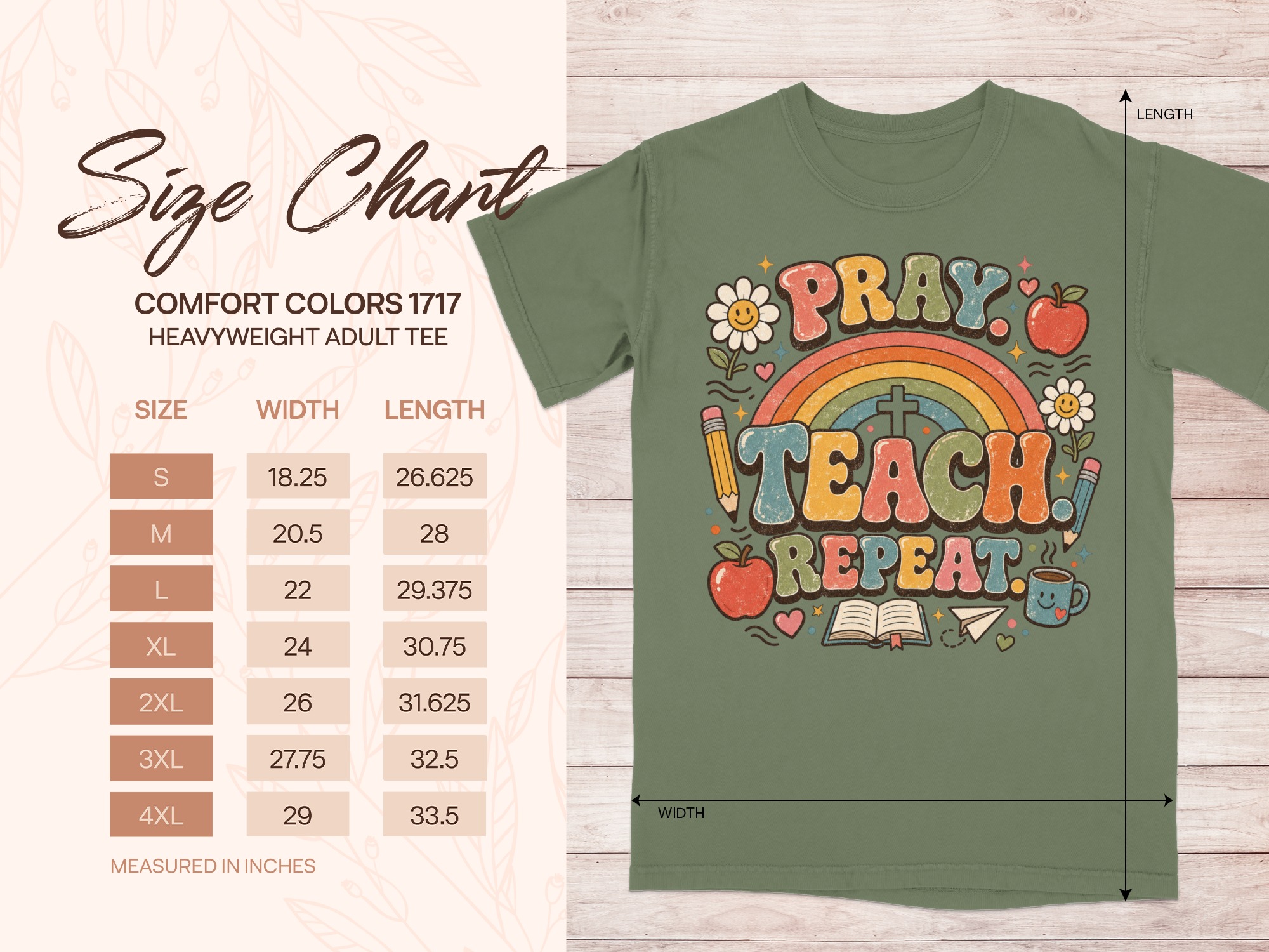 Pray Teach Repeat Teacher T-Shirt, Christian Educator Gift, Retro Groovy Faith School Tee, Boho Rainbow Teacher Apparel for Women - Image 14