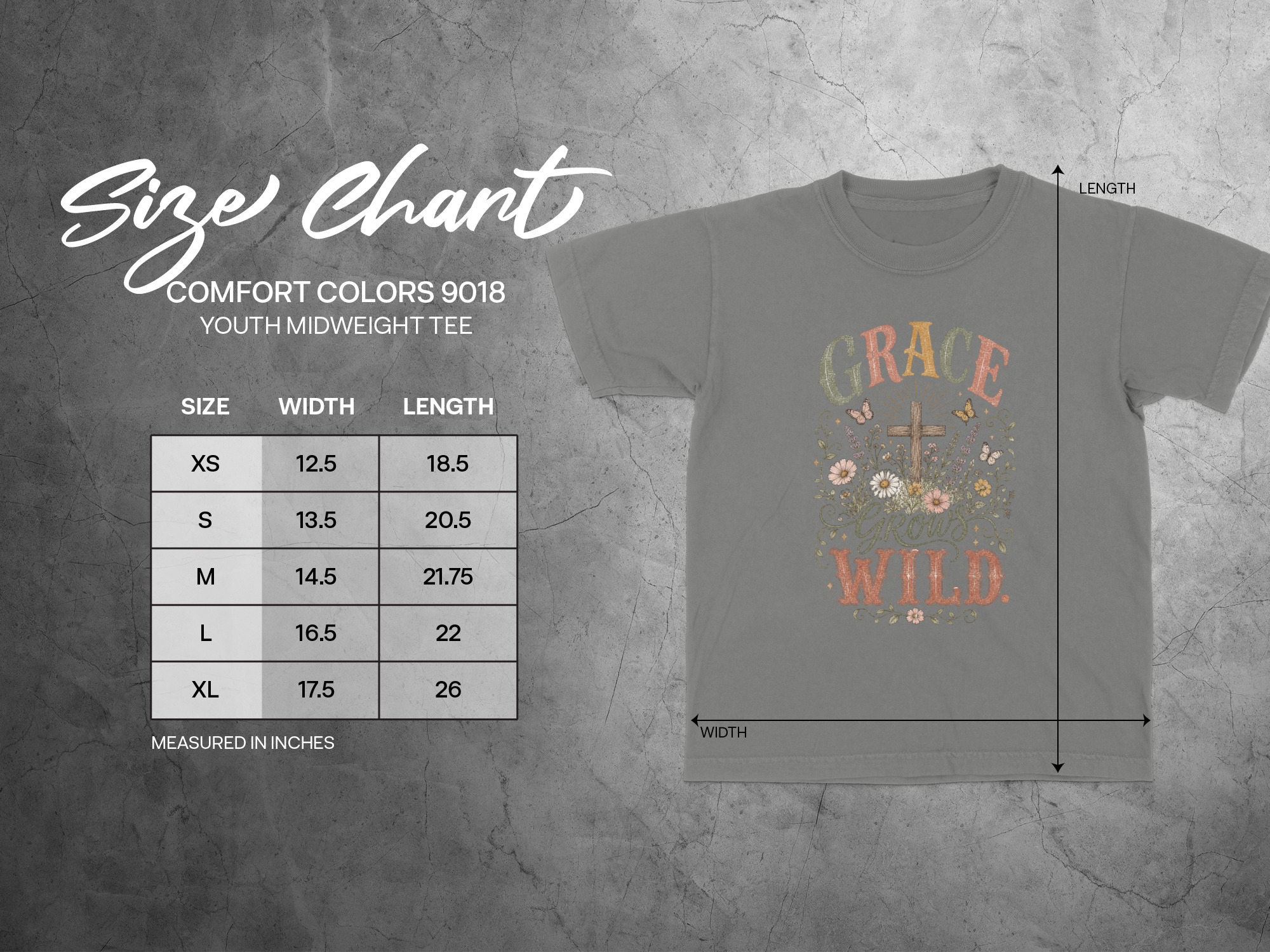 Grace Grows Wild Christian T-Shirt, Boho Faith Tee, Vintage Floral Cross Design, Inspirational Religious Gift for Her, Nature Lover - Image 2