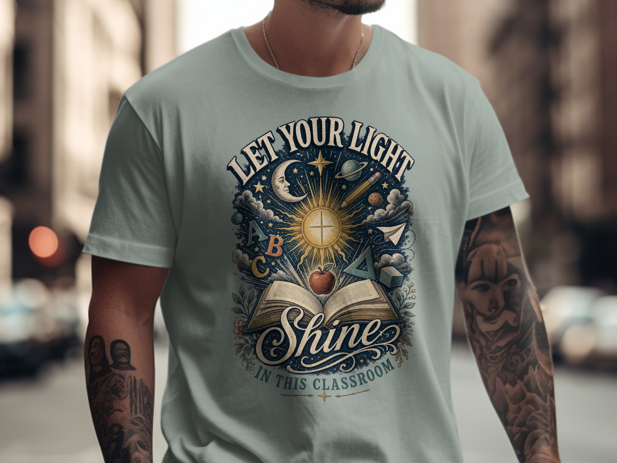 Let Your Light Shine In This Classroom Shirt, Teacher Appreciation Tee, Back To School Gift For Educators, Inspirational Book Apple Pencil - Image 12