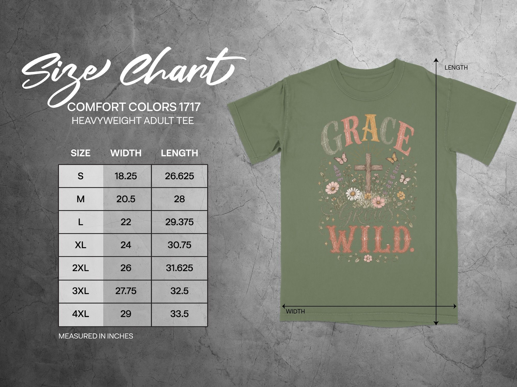 Grace Grows Wild T-Shirt, Christian Faith Tee with Wildflowers & Cross, Boho Inspirational Distressed Religious Shirt, Nature Lover Gift for - Image 12